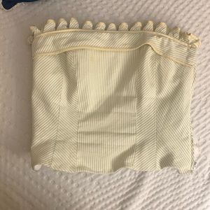 Beautiful striped yellow and green strapless top.